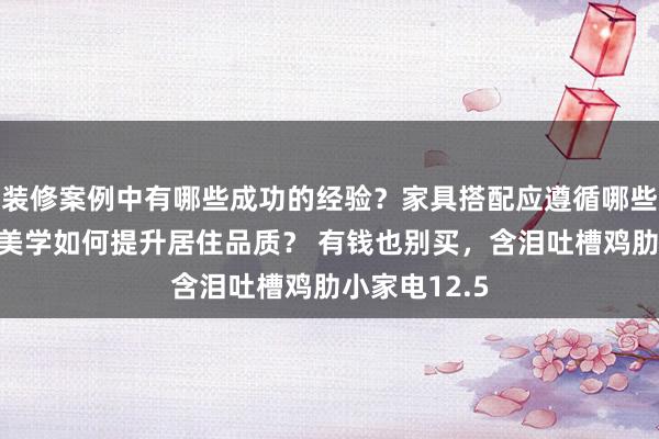 装修案例中有哪些成功的经验？家具搭配应遵循哪些原则？生活美学如何提升居住品质？ 有钱也别买，含泪吐槽鸡肋小家电12.5