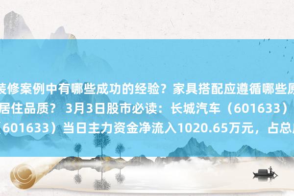 装修案例中有哪些成功的经验？家具搭配应遵循哪些原则？生活美学如何提升居住品质？ 3月3日股市必读：长城汽车（601633）当日主力资金净流入1020.65万元，占总成交额1.35%