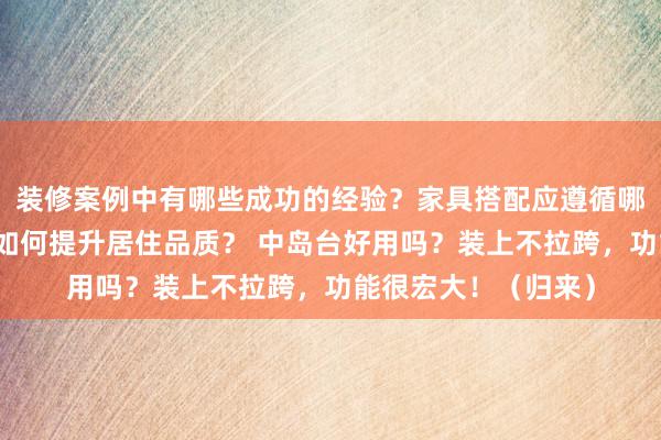 装修案例中有哪些成功的经验？家具搭配应遵循哪些原则？生活美学如何提升居住品质？ 中岛台好用吗？装上不拉跨，功能很宏大！（归来）